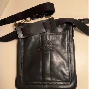 Black Vintage Coach Leather Crossbody Bag